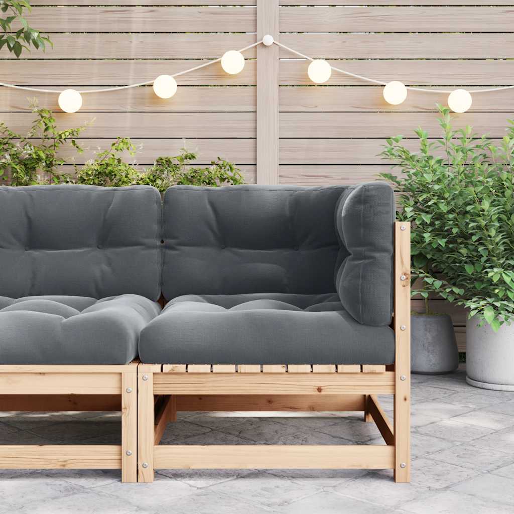 Kutna vrtna sofa s antracit jastucima od masivne borovine