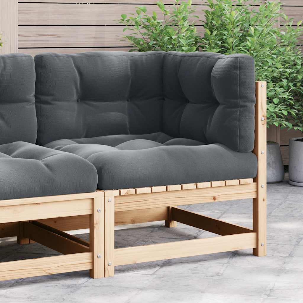 Kutna vrtna sofa s antracit jastucima od masivne borovine