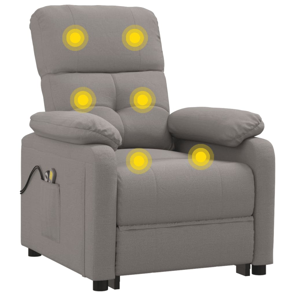 Električna masažna fotelja od tkanine smeđesiva