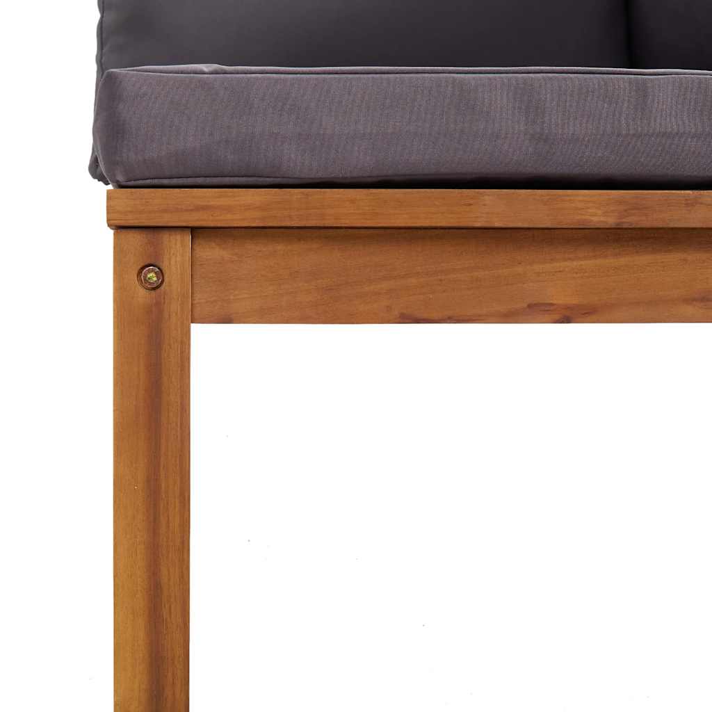 Modularna kutna sofa s tamnosivim jastucima bagremovo drvo