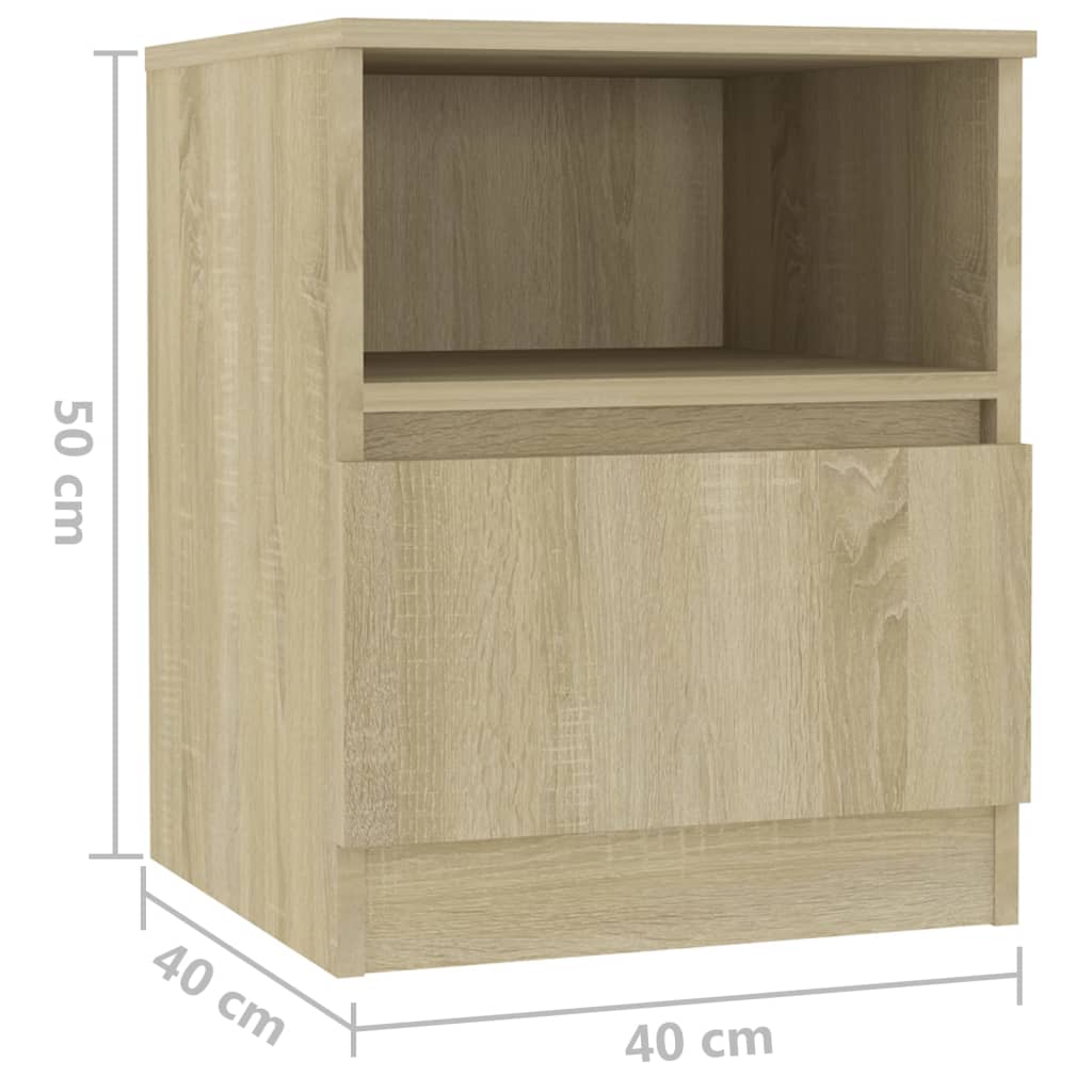 Noćni ormarići 2 kom boja hrasta 40x40x50 cm konstruirano drvo