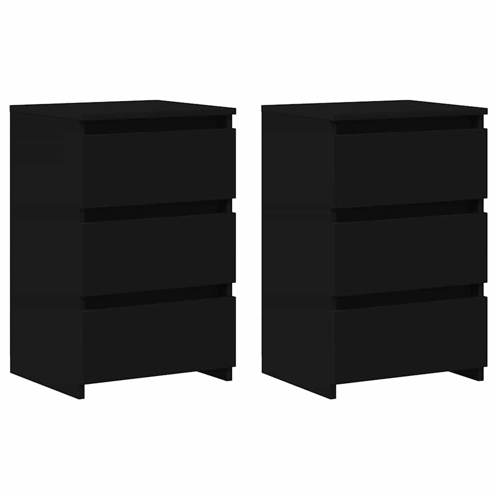 Noćni ormarići 2 kom crni 40 x 35 x 62,5 cm konstruirano drvo