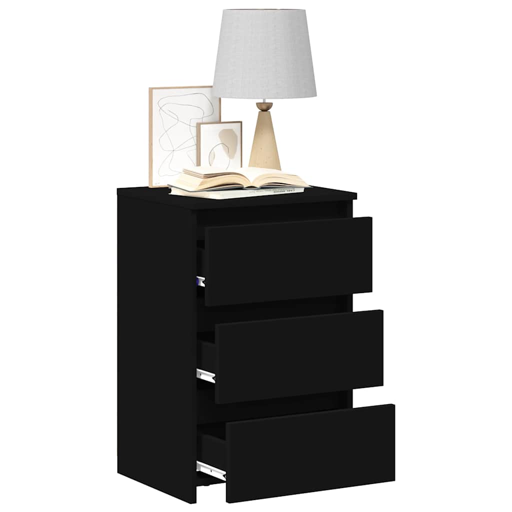 Noćni ormarići 2 kom crni 40 x 35 x 62,5 cm konstruirano drvo