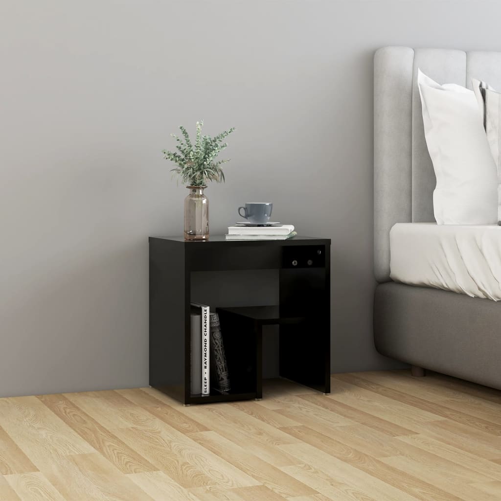Noćni ormarići 2 kom crni 40 x 30 x 40 cm od konstruiranog drva