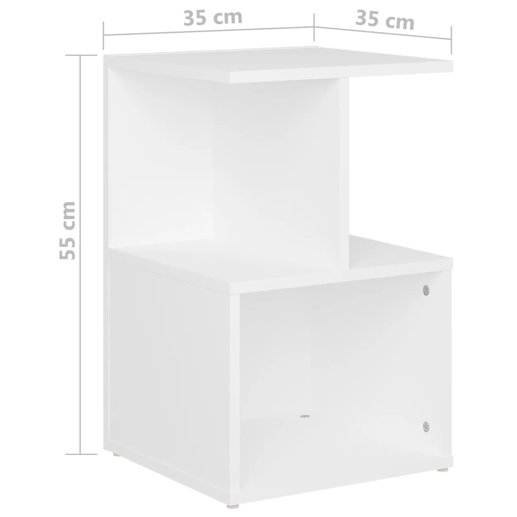 Noćni ormarići 2 kom bijeli 35 x 35 x 55 cm konstruirano drvo