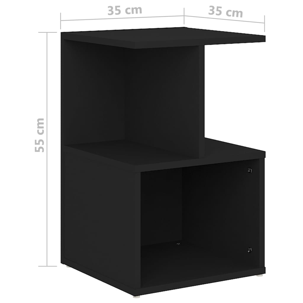 Noćni ormarići 2 kom crni 35 x 35 x 55 cm konstruirano drvo