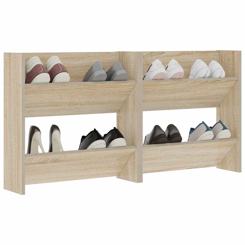 Zidni ormarići za cipele 2 kom boja hrasta 60x18x60 cm drveni
