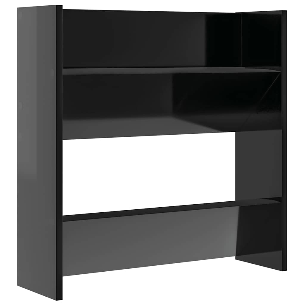 Zidni ormarići za cipele 4 kom sjajni crni 60x18x60 cm drveni