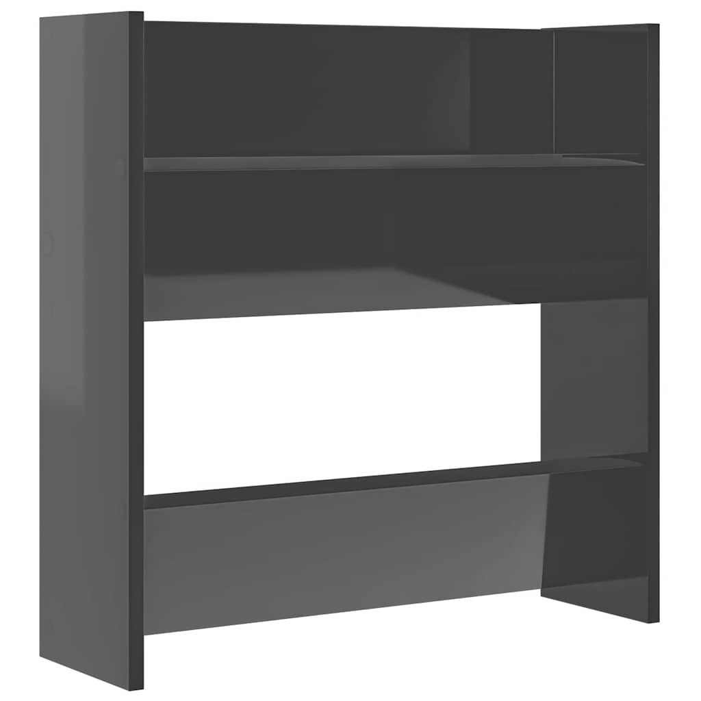 Zidni ormarići za cipele 4 kom sjajni sivi 60x18x60 cm drveni