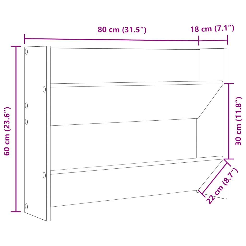 Zidni ormarići za cipele 2 kom bijeli 80 x 18 x 60 cm drveni