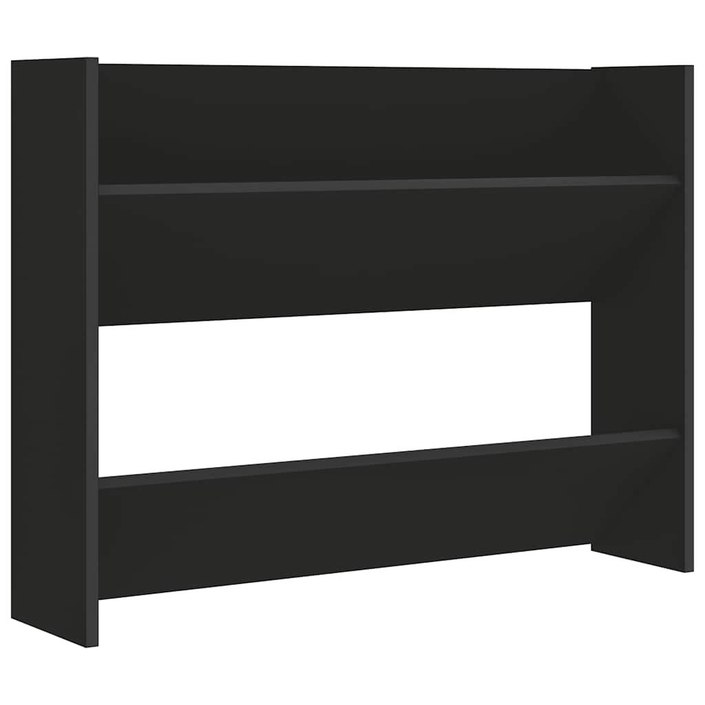 Zidni ormarić za cipele crni 80 x 18 x 60 cm konstruirano drvo