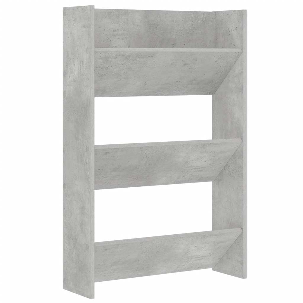 Zidni ormarići za cipele 2 kom boja betona 60x18x90 cm drveni