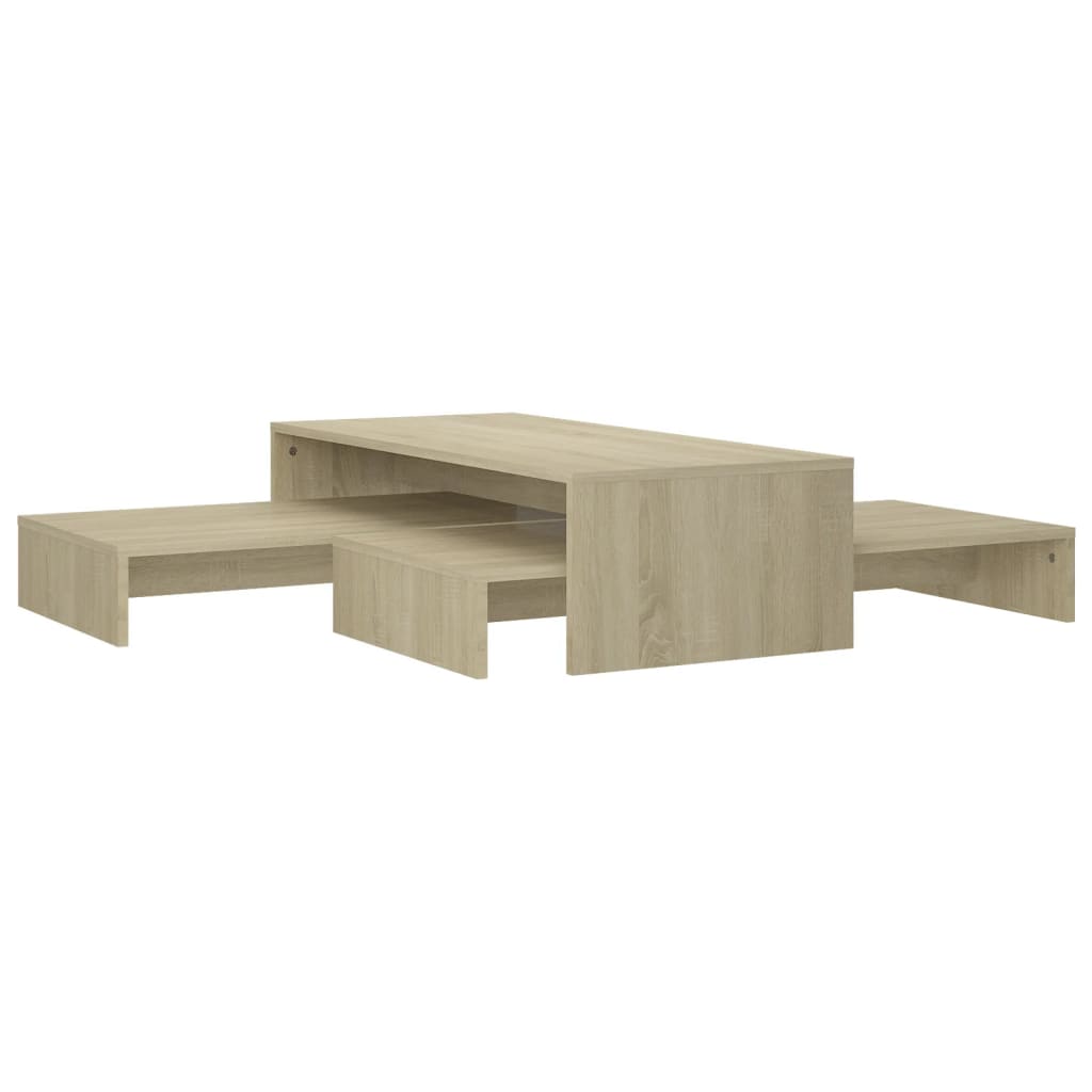 Set uklapajućih stolića boja hrasta 100 x 100 x 26,5 cm drveni