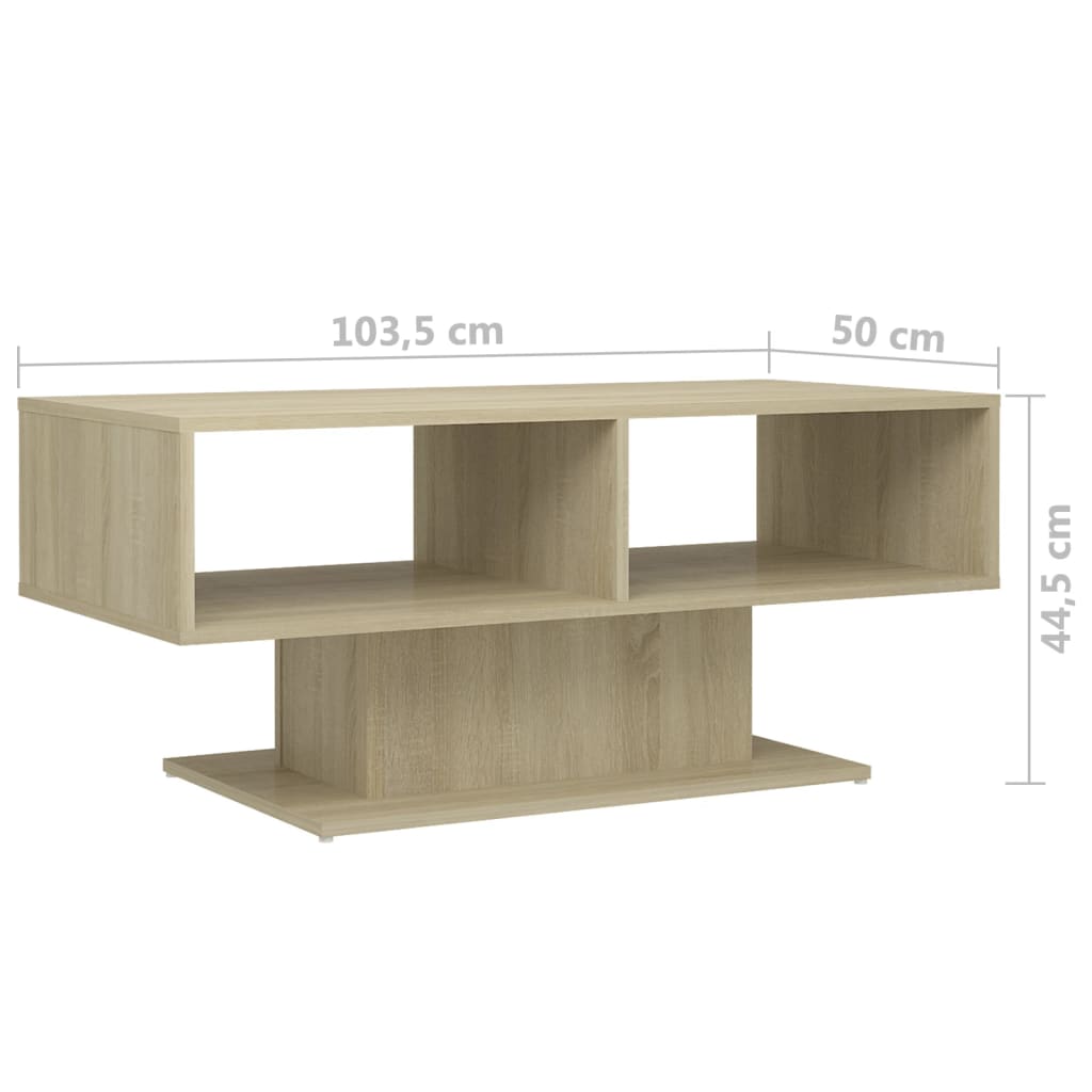 Stolić za kavu boja hrasta 103,5x50x44,5 cm konstruirano drvo