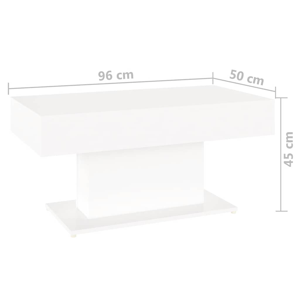Stolić za kavu bijeli 96 x 50 x 45 cm od konstruiranog drva