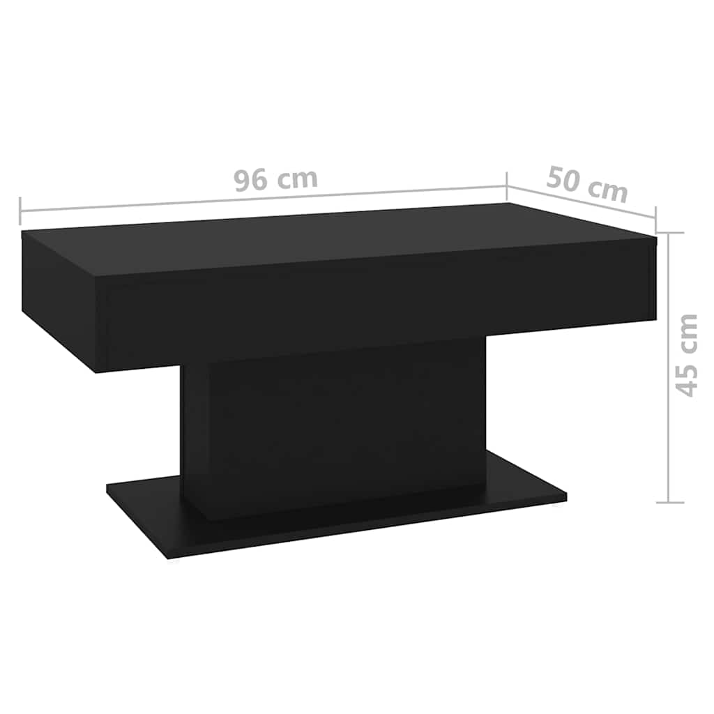 Stolić za kavu crni 96 x 50 x 45 cm od konstruiranog drva