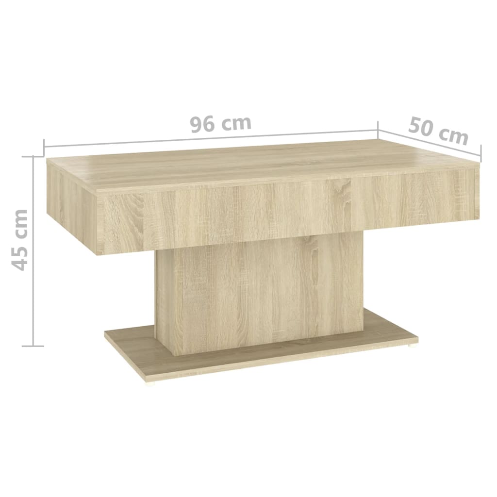 Stolić za kavu boja hrasta 96 x 50 x 45 cm konstruirano drvo