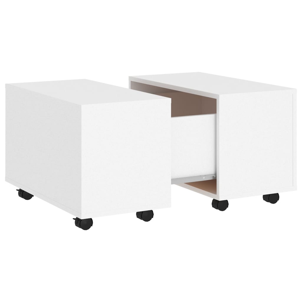 Stolić za kavu bijeli 60 x 60 x 38 cm od konstruiranog drva