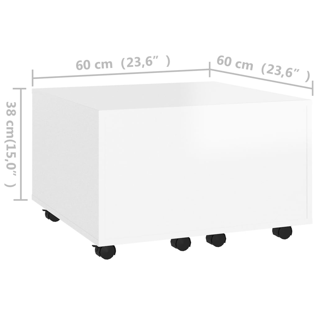 Stolić za kavu bijeli 60 x 60 x 38 cm od konstruiranog drva