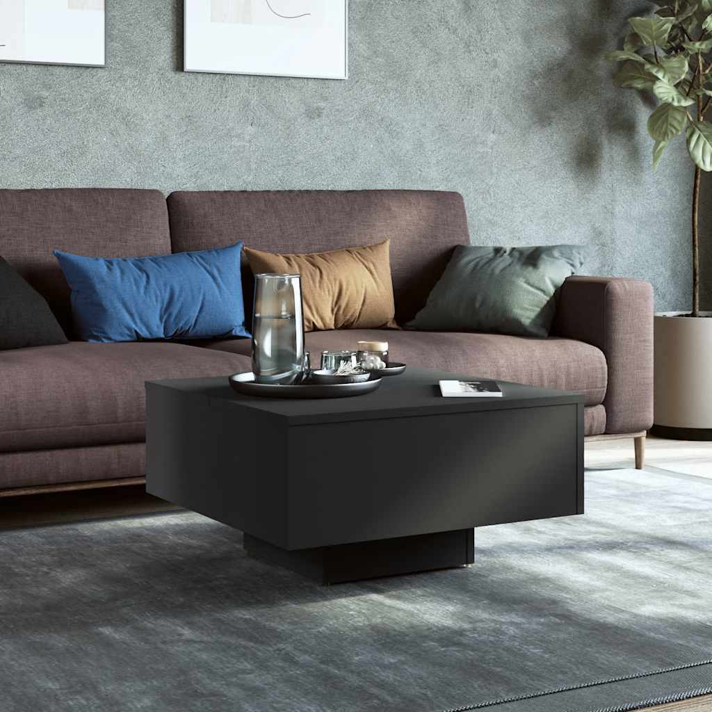Stolić za kavu crni 60 x 60 x 31,5 cm konstruirano drvo
