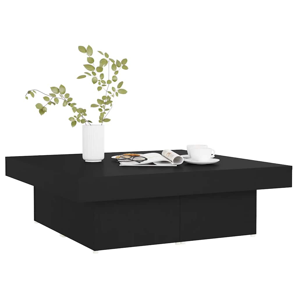 Stolić za kavu crni 90 x 90 x 28 cm od konstruiranog drva