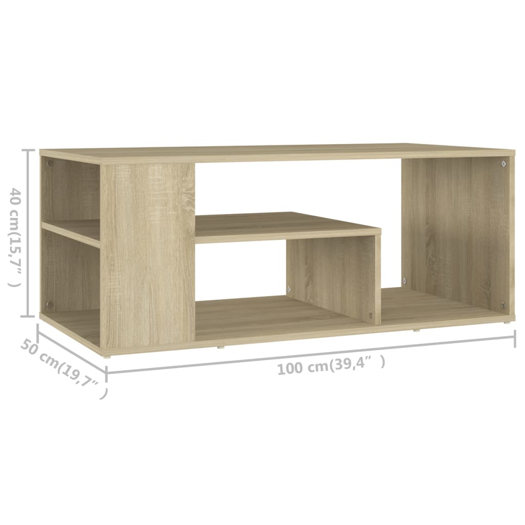 Stolić za kavu boja hrasta 100 x 50 x 40 cm konstruirano drvo