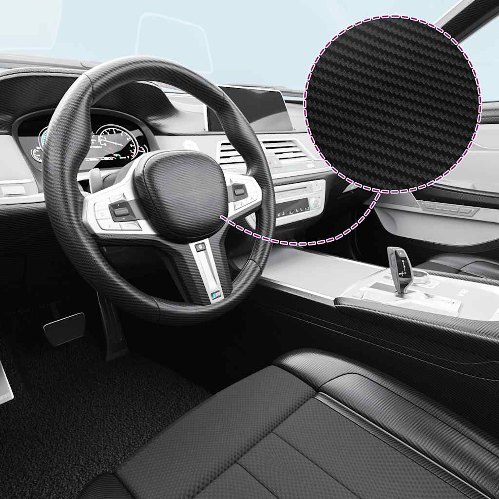 Folija za automobil 3D crna 100 x 150 cm