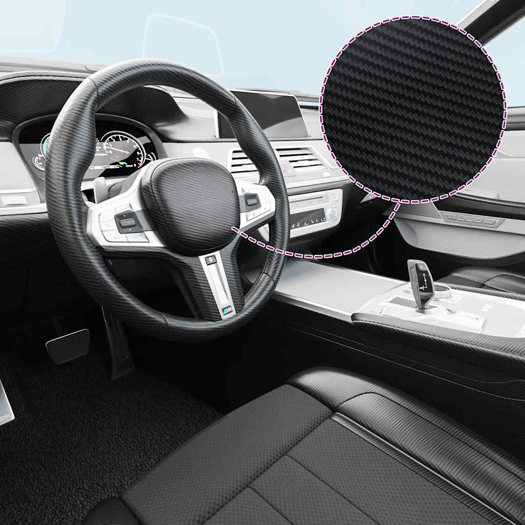 Folije za automobil 2 kom 3D crne 100 x 150 cm