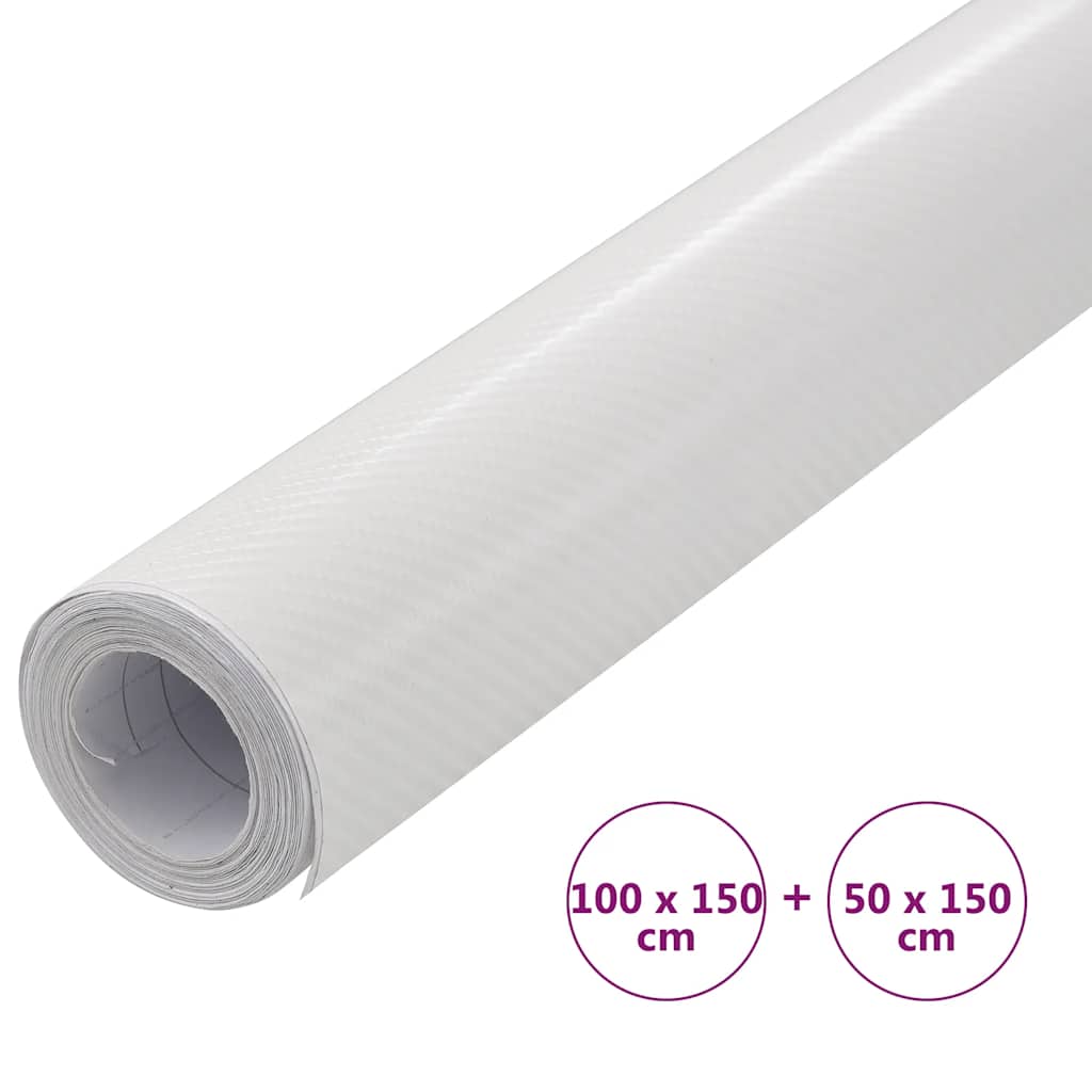 Folije za automobil 2 kom 4D bijele 100 x 150 cm + 50 x 150 cm