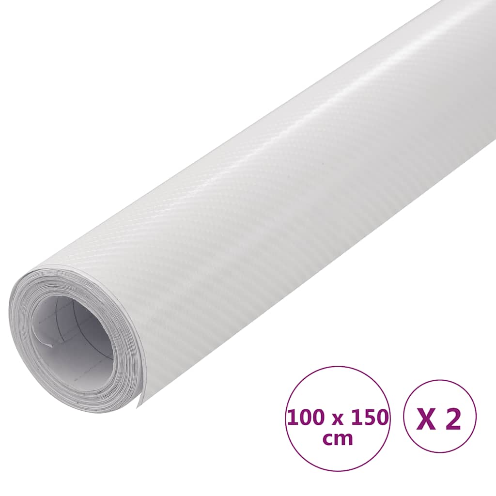 Folije za automobil 2 kom 4D bijele 100 x 150 cm
