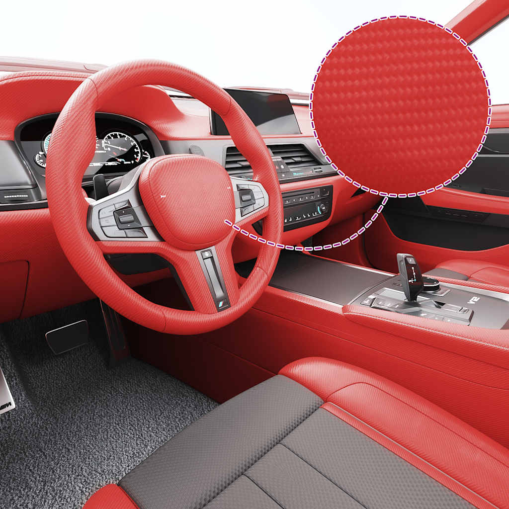 Folije za automobil 2 kom 4D crvene 100 x 150 cm + 50 x 150 cm