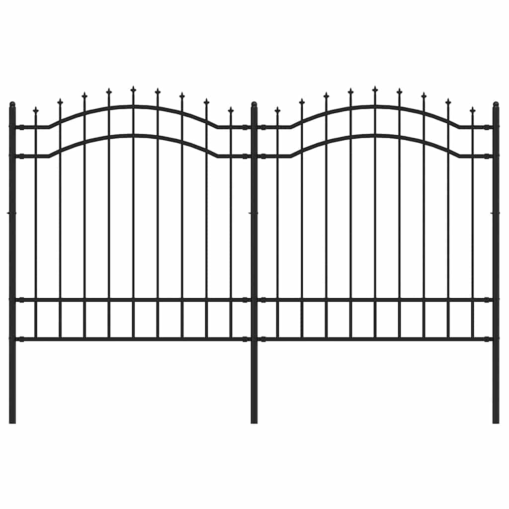 Vrtna ograda Woerden s vrhom koplja crna 240x125 cm čelična