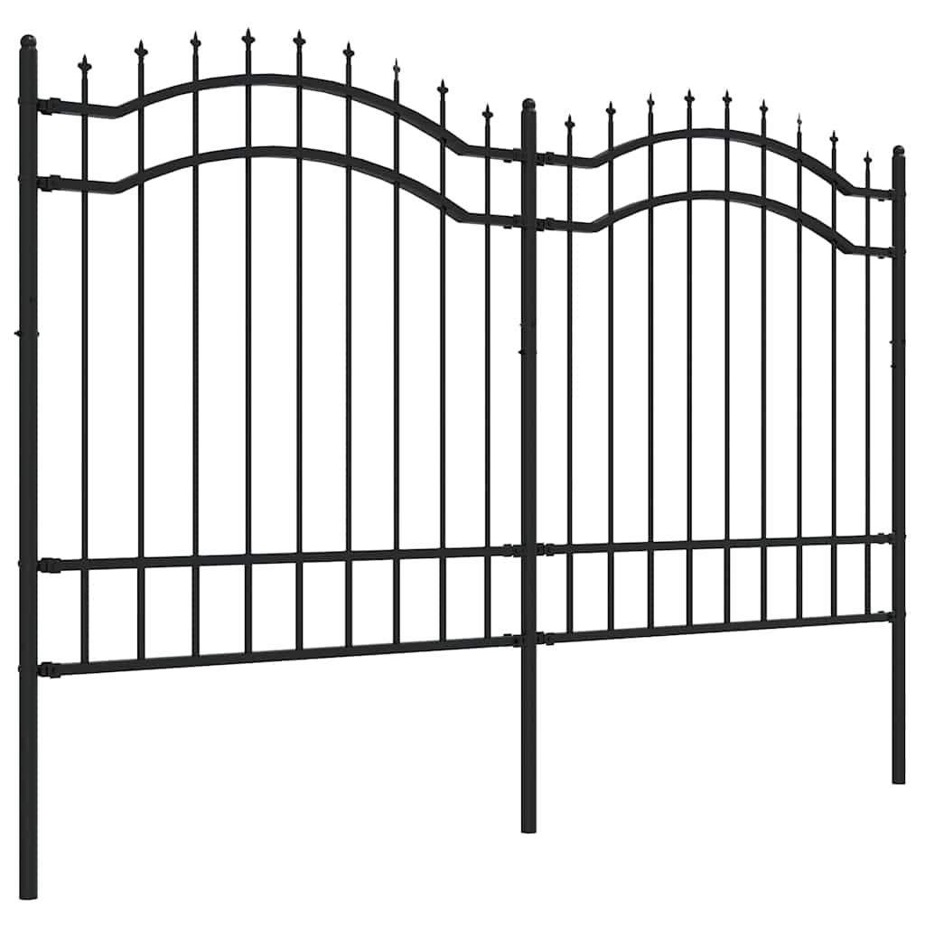 Vrtna ograda Woerden s vrhom koplja crna 240x125 cm čelična
