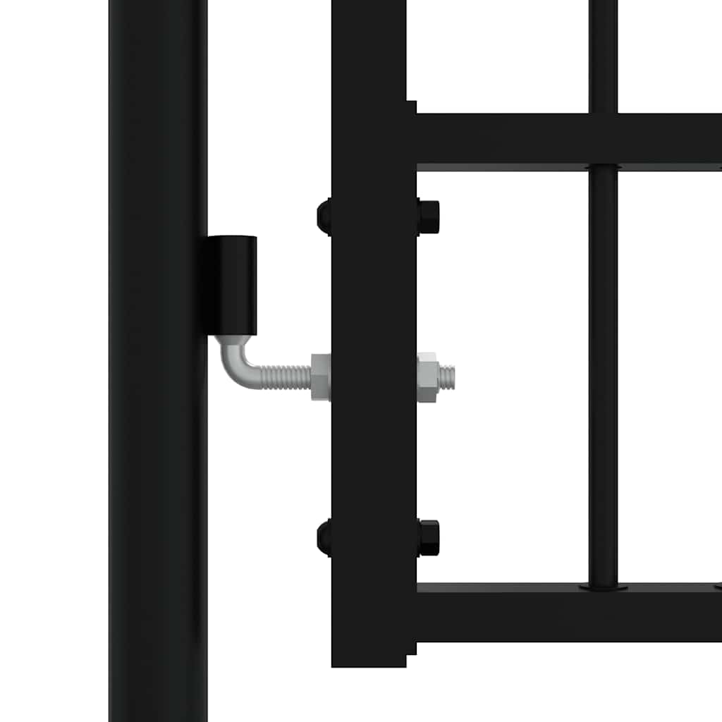Vrata za ogradu KAMPEN s kopljem na vrhu crna 302 x 125 cm čelična