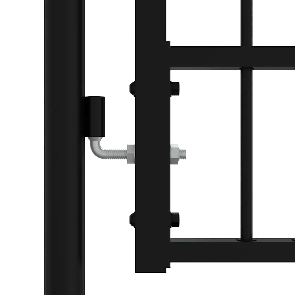 Vrata za ogradu KAMPEN s kopljem na vrhu crna 302 x 150 cm čelična
