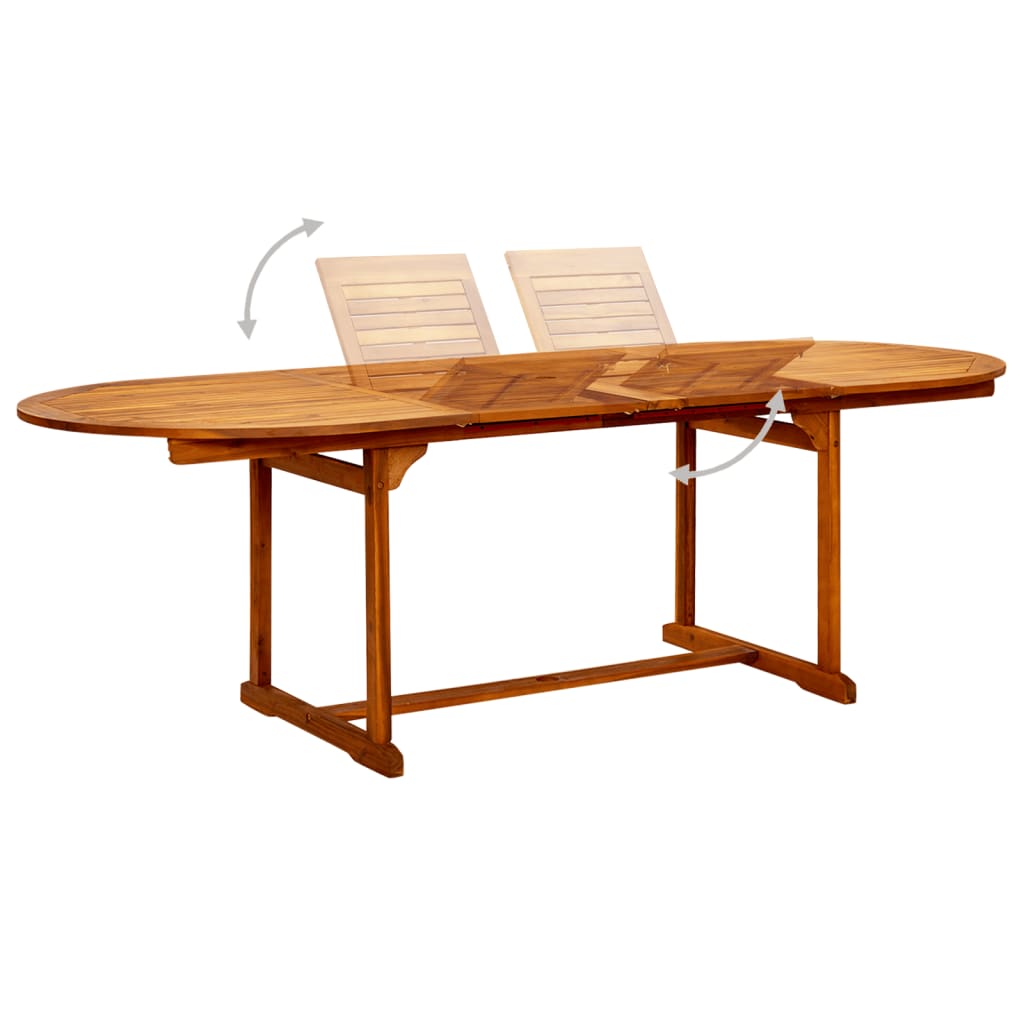 7-dijelni vrtni blagovaonski set od masivnog bagremovog drva 160-240 cm