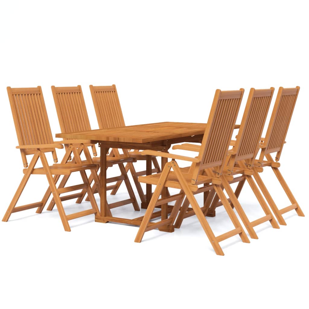 7-dijelni vrtni blagovaonski set od masivnog bagremovog drva 120-170 cm