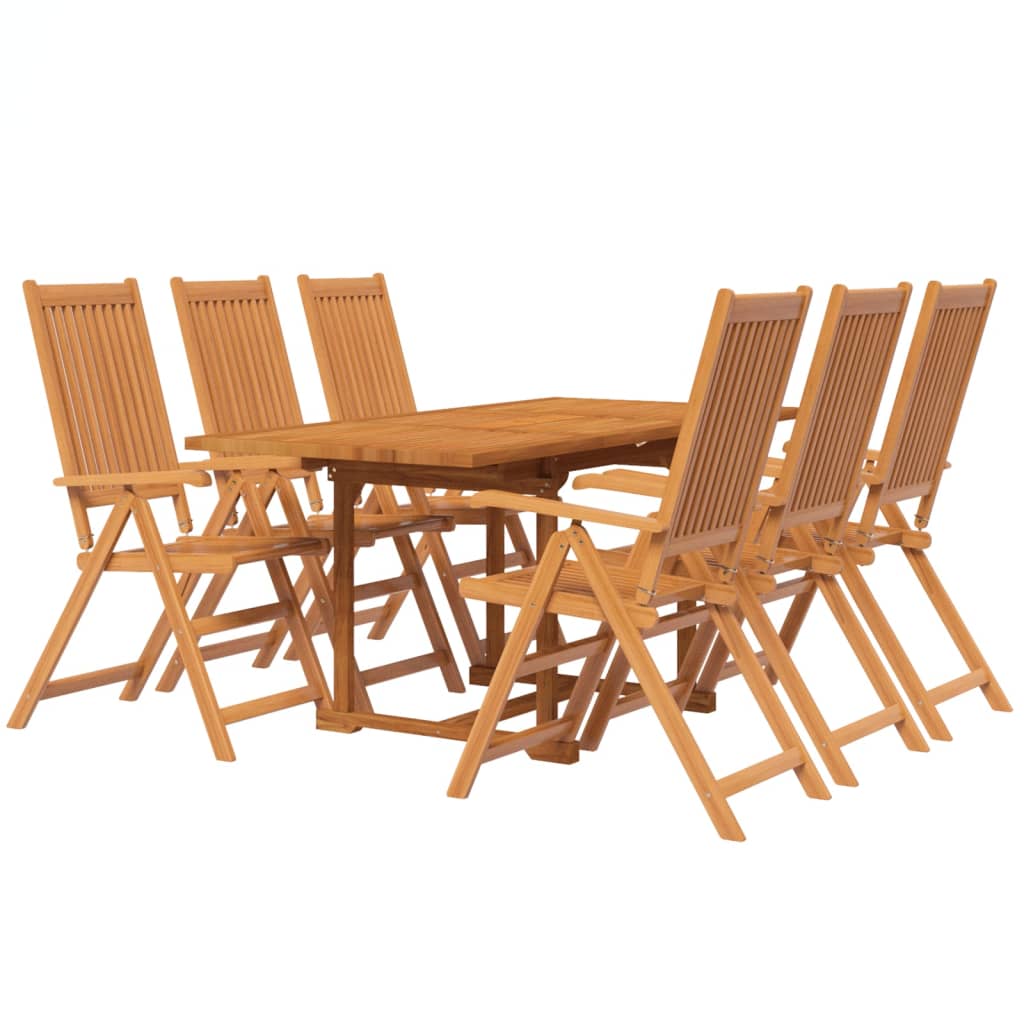 7-dijelni vrtni blagovaonski set od masivnog bagremovog drva 120-170 cm