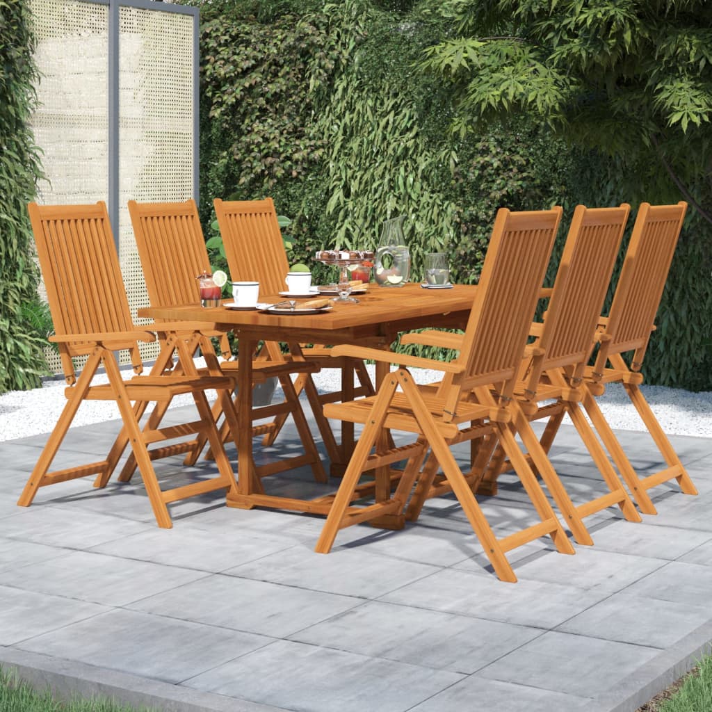 7-dijelni vrtni blagovaonski set od masivnog bagremovog drva 120-170 cm
