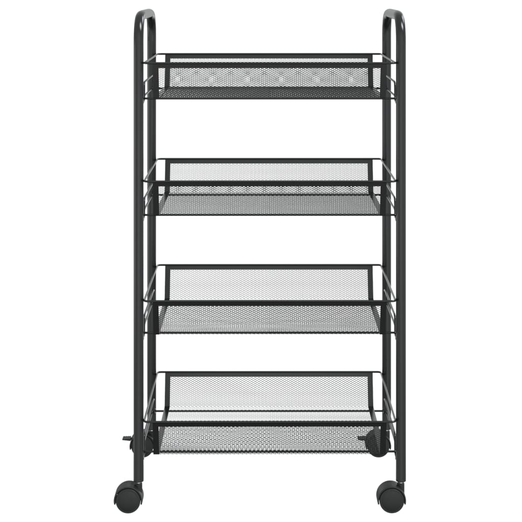 Kuhinjska kolica s 4 razine crna 46 x 26 x 85 cm željezna