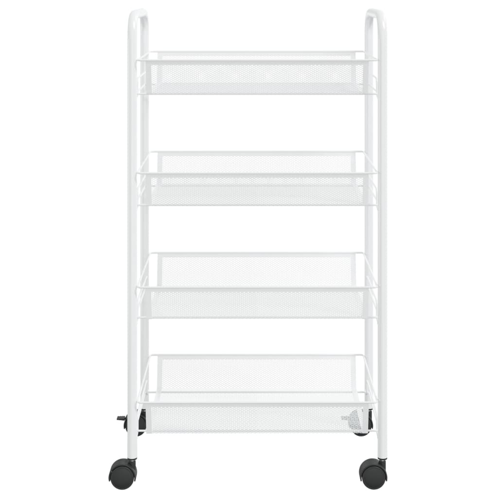 Kuhinjska kolica s 4 razine bijela 46 x 26 x 85 cm željezna