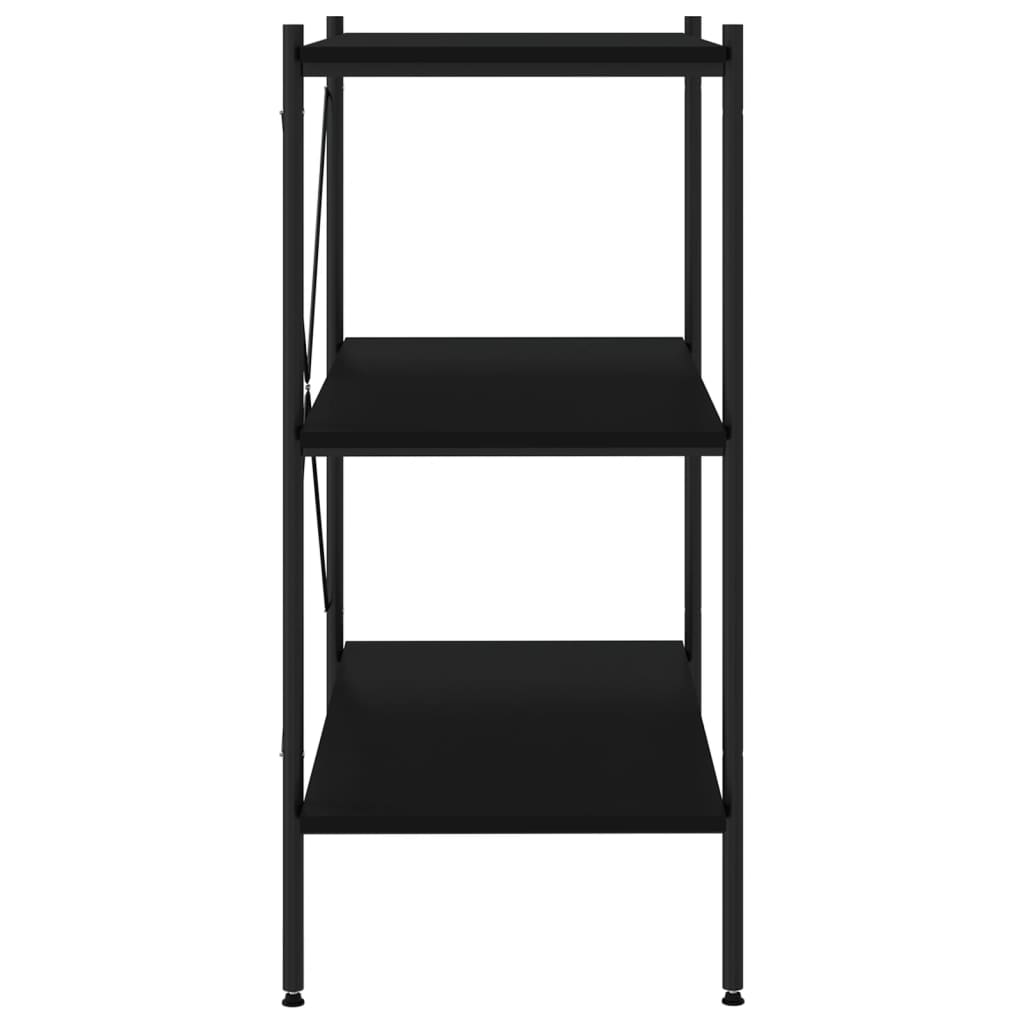 Police s 3 razine crne 80 x 40 x 92 cm