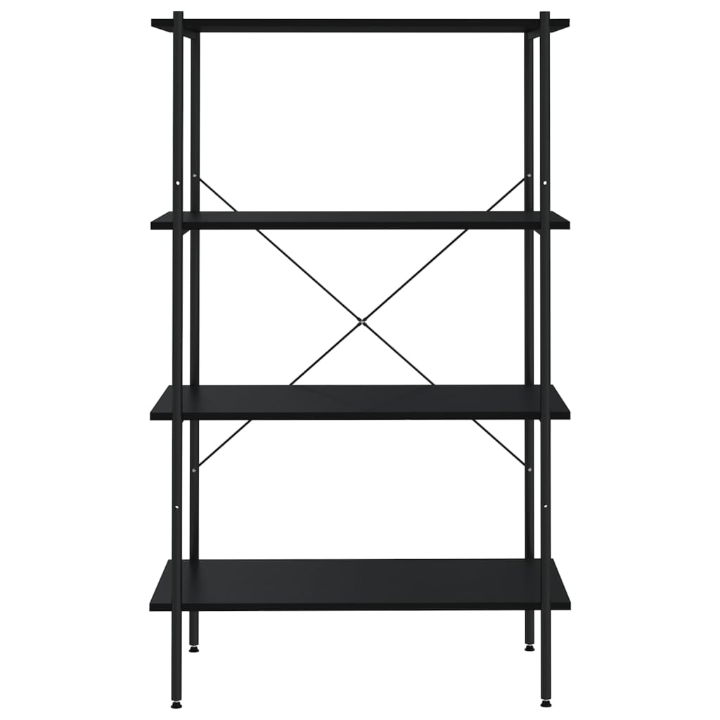 Police s 4 razine crne 80 x 40 x 130 cm