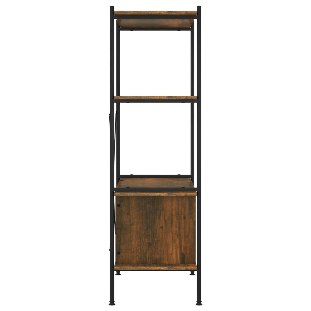 Polica s 4 razine i ormarićem 80 x 40 x 130 cm od čelika i drva