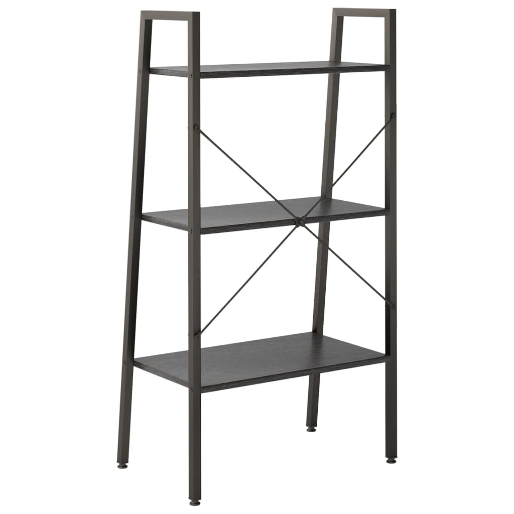 Samostojeća polica s 3 razine crna 56 x 35 x 108 cm
