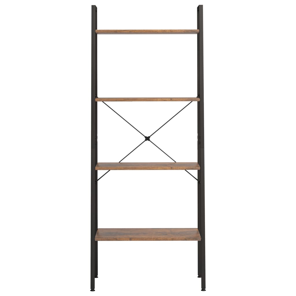 Samostojeće police s 5 razine tamnosmeđe i crne 56x35x140 cm