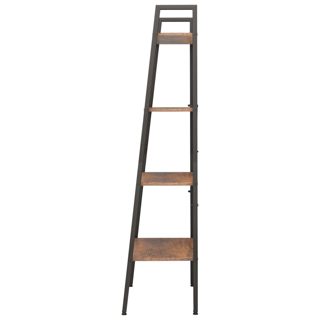 Samostojeće police s 5 razine tamnosmeđe i crne 56x35x140 cm