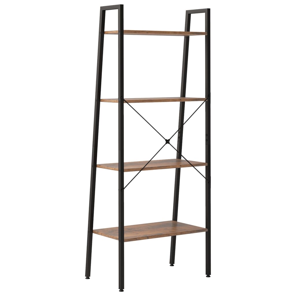 Samostojeće police s 5 razine tamnosmeđe i crne 56x35x140 cm