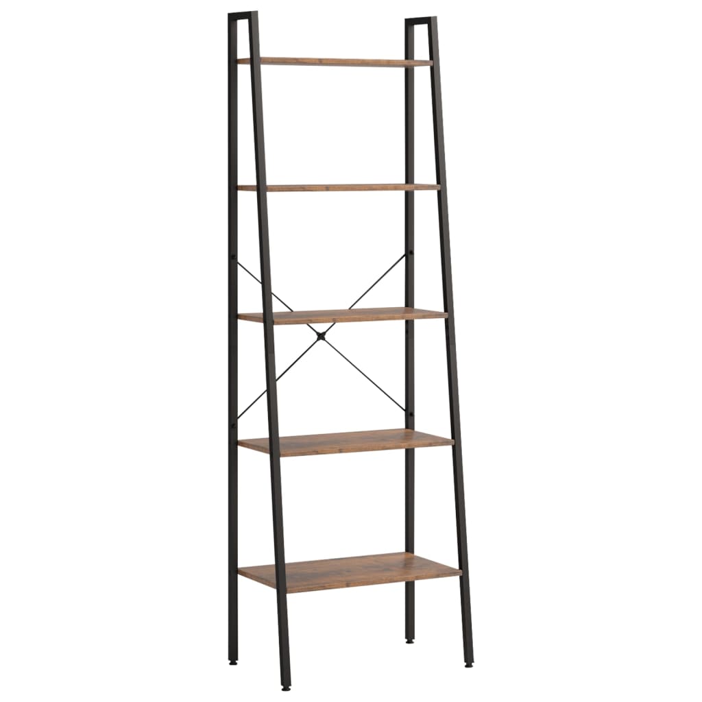 Samostojeće police s 5 razina tamnosmeđa i crna 56x35x174 cm