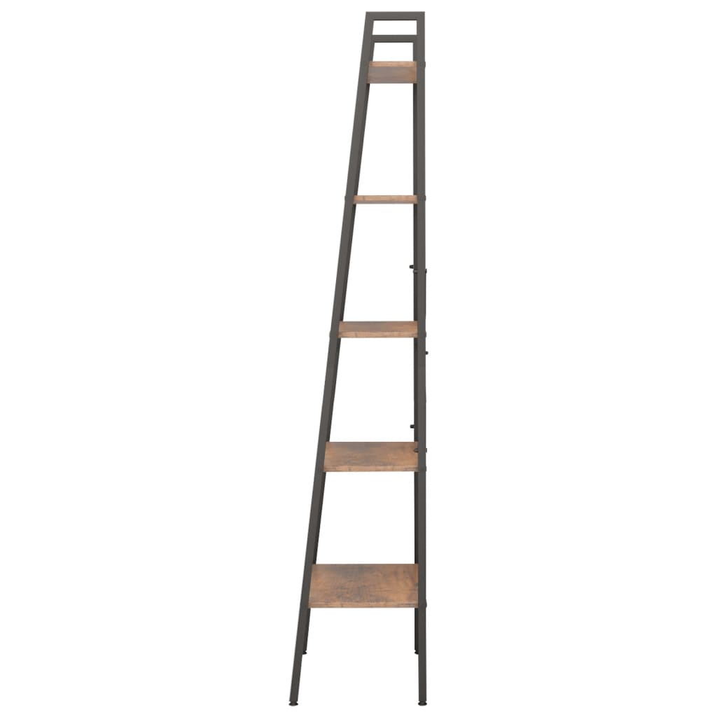 Samostojeće police s 5 razina tamnosmeđa i crna 56x35x174 cm